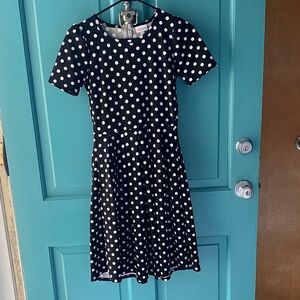 Girls' Black & White Polka Dot Dress